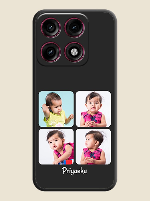 Floral Art with 6 Image Holder on Photo On Space Black Custom Soft Matte Mobile Back Cover - Motorola Edge 70 Pro Plus 5G