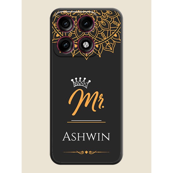 Mr Name with Floral Design On Space Black Custom Soft Matte Mobile Back Cover - Motorola Edge 70 Pro Plus 5G Mr Name with Floral Design On Space Black Custom Soft Matte Mobile Back Cover - Motorola Edge 70 Pro Plus 5G