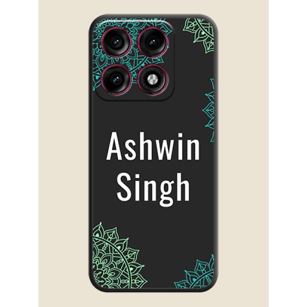 Your Name with Floral Design On Space Black Custom Soft Matte Mobile Back Cover - Motorola Edge 70 Pro Plus 5G Your Name with Floral Design On Space Black Custom Soft Matte Mobile Back Cover - Motorola Edge 70 Pro Plus 5G