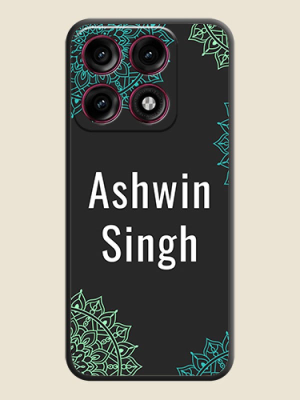 Your Name with Floral Design On Space Black Custom Soft Matte Mobile Back Cover - Motorola Edge 70 Pro Plus 5G