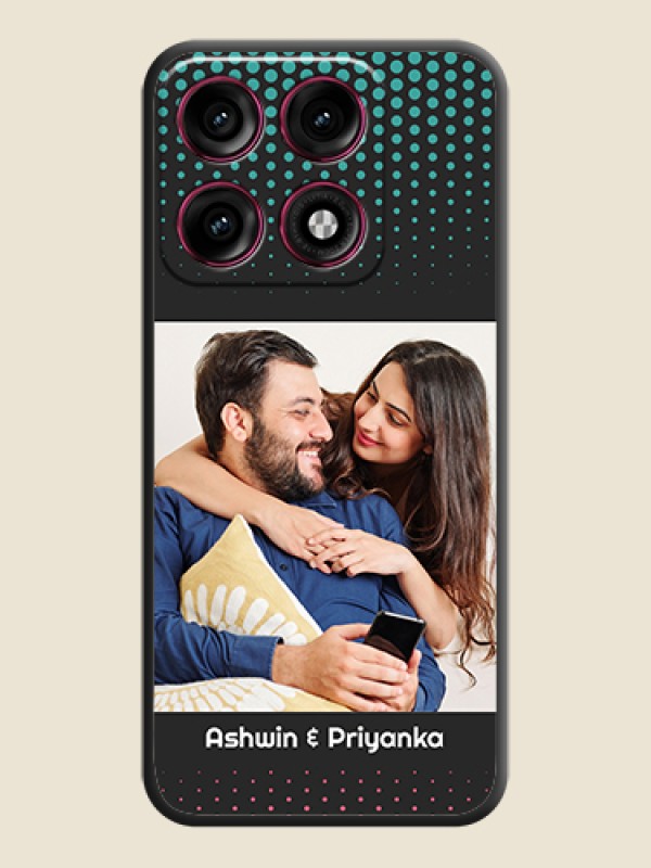 Faded Dots with Grunge Photo Frame and Text On Space Black Custom Soft Matte Mobile Back Cover - Motorola Edge 70 Pro Plus 5G
