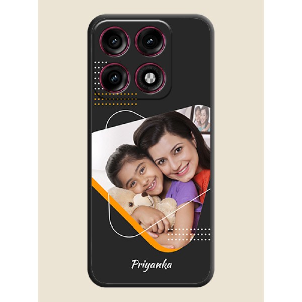 Yellow Triangle on Photo On Space Black Custom Soft Matte Mobile Back Cover - Motorola Edge 70 Pro Plus 5G Yellow Triangle on Photo On Space Black Custom Soft Matte Mobile Back Cover - Motorola Edge 70 Pro Plus 5G