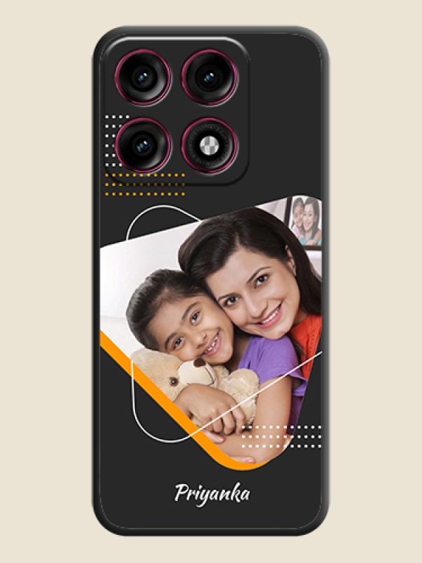 Yellow Triangle on Photo On Space Black Custom Soft Matte Mobile Back Cover - Motorola Edge 70 Pro Plus 5G