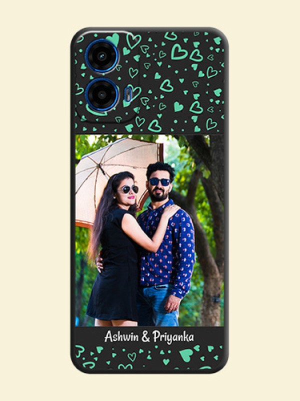 Sea Green Indefinite Love Pattern - Photo on Space Black Soft Matte Mobile Cover - Motorola G34 5G