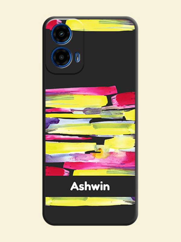 Brush Coloured on Space Black Personalized Soft Matte Phone Covers - Motorola G34 5G