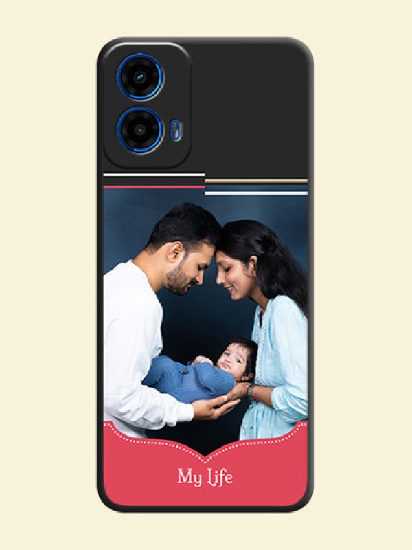 Classic Plain Design with Name - Photo on Space Black Soft Matte Phone Cover - Motorola G34 5G