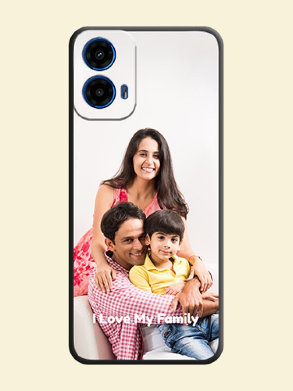 Full Single Pic Upload With Text On Space Black Personalized Soft Matte Phone Covers - Motorola G34 5G