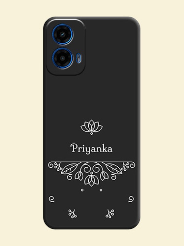Lotus Garden Custom Text On Space Black Personalized Soft Matte Phone Covers - Motorola G34 5G