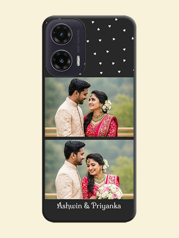 Miniature Love Symbols with Name On Space Black Custom Soft Matte Mobile Back Cover - Motorola G35 5G