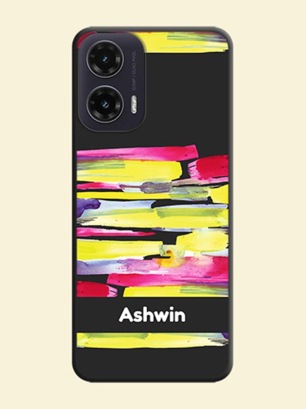 Brush Coloured On Space Black Custom Soft Matte Mobile Back Cover - Motorola G35 5G