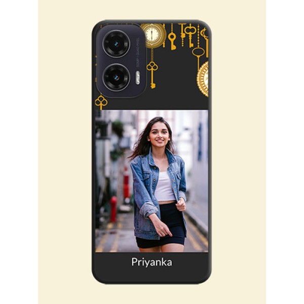 Decorative Design with Text On Space Black Custom Soft Matte Mobile Back Cover - Motorola G35 5G Decorative Design with Text On Space Black Custom Soft Matte Mobile Back Cover - Motorola G35 5G