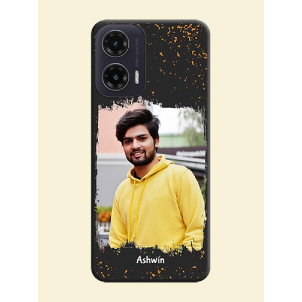 Spray Free Design on Photo On Space Black Custom Soft Matte Mobile Back Cover - Motorola G35 5G