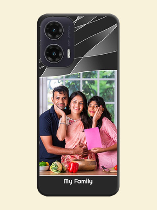 Mixed Wave Lines on Photo On Space Black Custom Soft Matte Mobile Back Cover - Motorola G35 5G