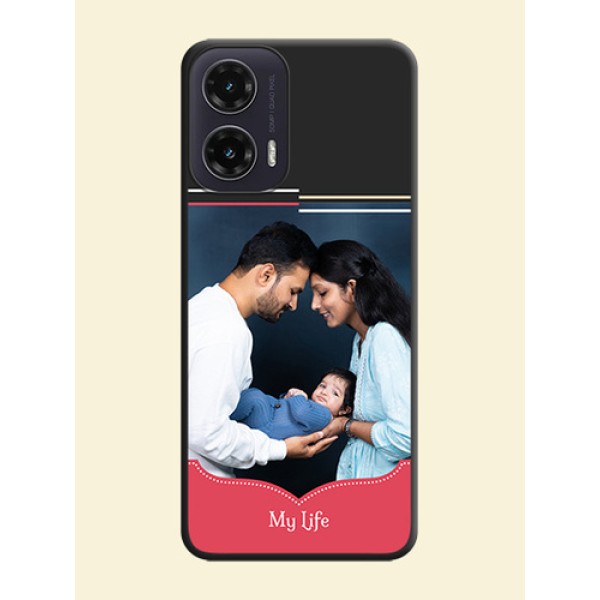 Classic Plain Design with Name On Space Black Custom Soft Matte Mobile Back Cover - Motorola G35 5G Classic Plain Design with Name On Space Black Custom Soft Matte Mobile Back Cover - Motorola G35 5G