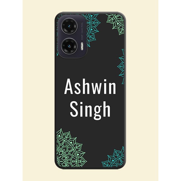 Your Name with Floral Design On Space Black Custom Soft Matte Mobile Back Cover - Motorola G35 5G Your Name with Floral Design On Space Black Custom Soft Matte Mobile Back Cover - Motorola G35 5G