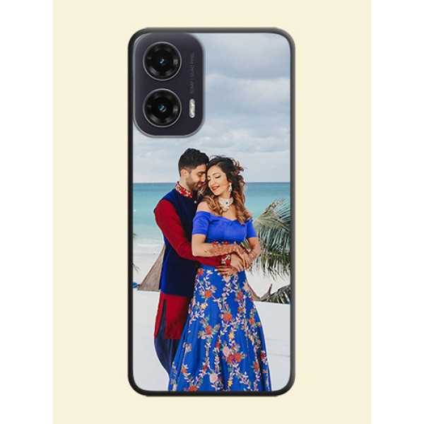 Full Single Pic Upload On Space Black Custom Soft Matte Mobile Back Cover - Motorola G35 5G Full Single Pic Upload On Space Black Custom Soft Matte Mobile Back Cover - Motorola G35 5G