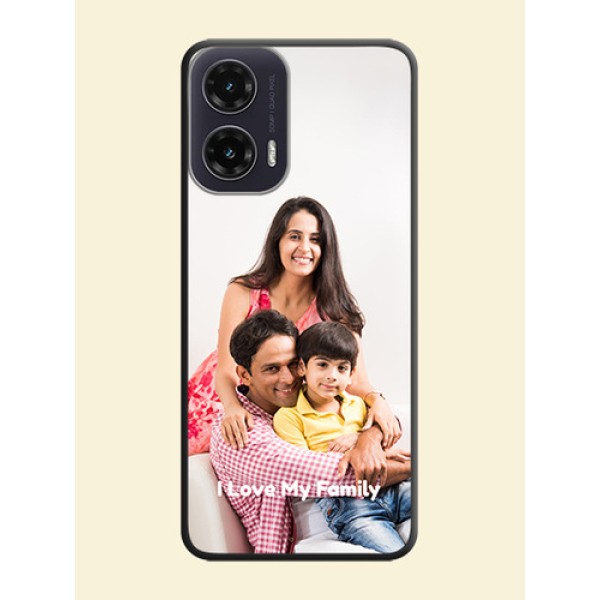 Full Single Pic Upload With Text On Space Black Custom Soft Matte Mobile Back Cover - Motorola G35 5G Full Single Pic Upload With Text On Space Black Custom Soft Matte Mobile Back Cover - Motorola G35 5G