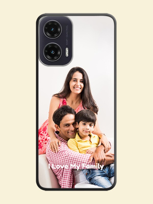 Full Single Pic Upload With Text On Space Black Custom Soft Matte Mobile Back Cover - Motorola G35 5G