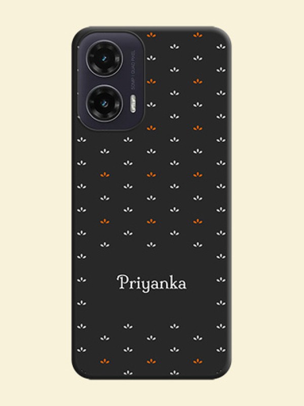 Simple Pattern With Custom Text On Space Black Custom Soft Matte Mobile Back Cover - Motorola G35 5G