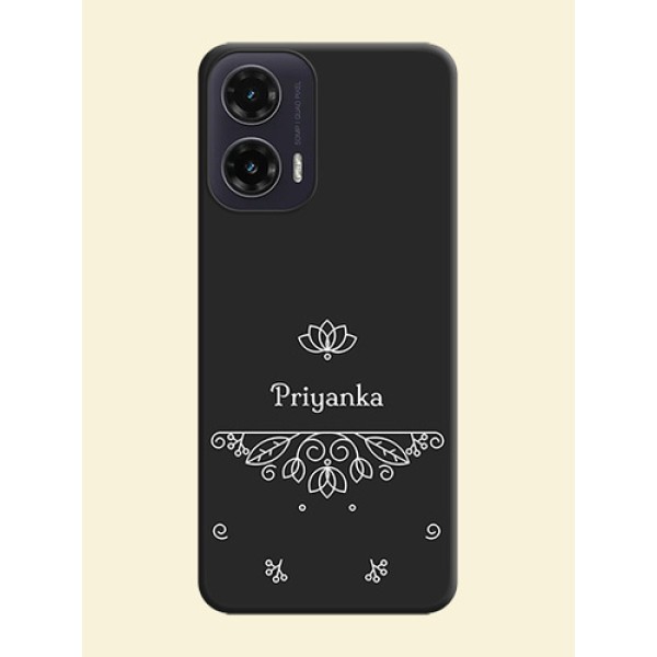 Lotus Garden Custom Text On Space Black Custom Soft Matte Mobile Back Cover - Motorola G35 5G Lotus Garden Custom Text On Space Black Custom Soft Matte Mobile Back Cover - Motorola G35 5G