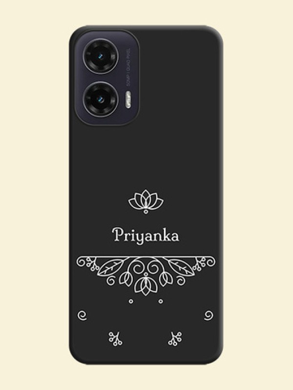 Lotus Garden Custom Text On Space Black Custom Soft Matte Mobile Back Cover - Motorola G35 5G