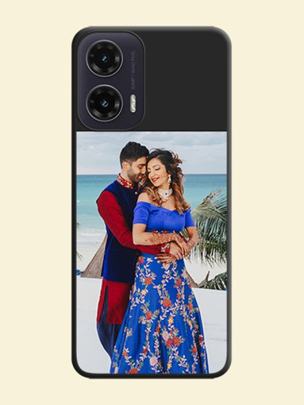 Image Upload With Space Black Color On Custom Soft Matte Mobile Back Cover - Motorola G35 5G