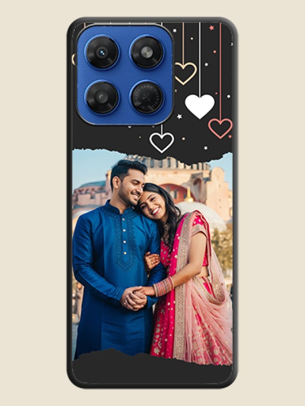 Love Hangings with Splash Wave Picture On Space Black Custom Soft Matte Mobile Back Cover - Motorola G37 5G