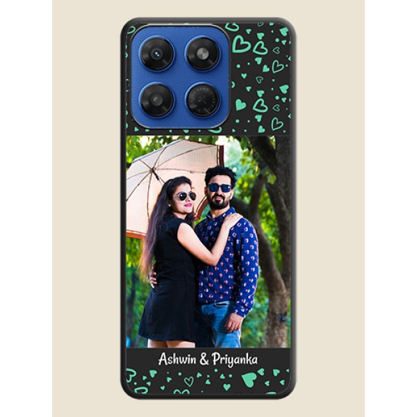 Sea Green Indefinite Love Pattern on Photo On Space Black Custom Soft Matte Mobile Back Cover - Motorola G37 5G Sea Green Indefinite Love Pattern on Photo On Space Black Custom Soft Matte Mobile Back Cover - Motorola G37 5G