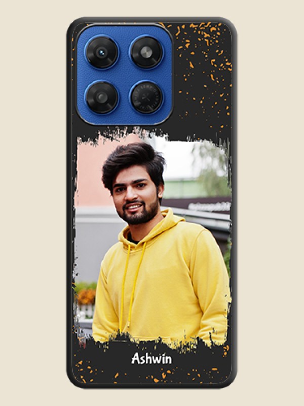 Spray Free Design on Photo On Space Black Custom Soft Matte Mobile Back Cover - Motorola G37 5G
