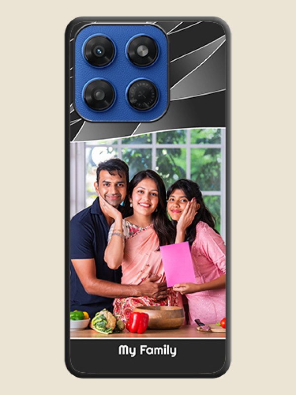Mixed Wave Lines on Photo On Space Black Custom Soft Matte Mobile Back Cover - Motorola G37 5G