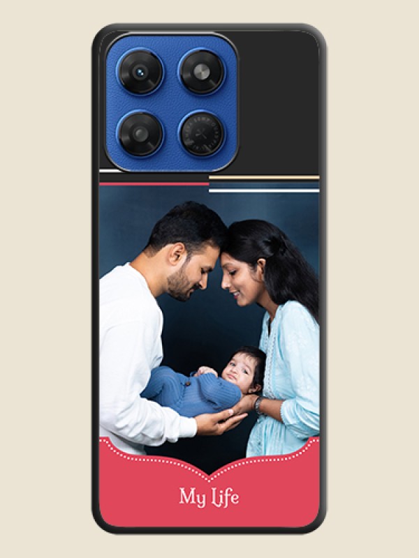 Classic Plain Design with Name On Space Black Custom Soft Matte Mobile Back Cover - Motorola G37 5G