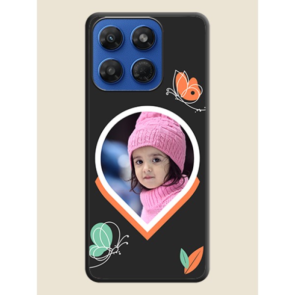 Upload Pic With Simple Butterly Design On Space Black Custom Soft Matte Mobile Back Cover - Motorola G37 5G Upload Pic With Simple Butterly Design On Space Black Custom Soft Matte Mobile Back Cover - Motorola G37 5G