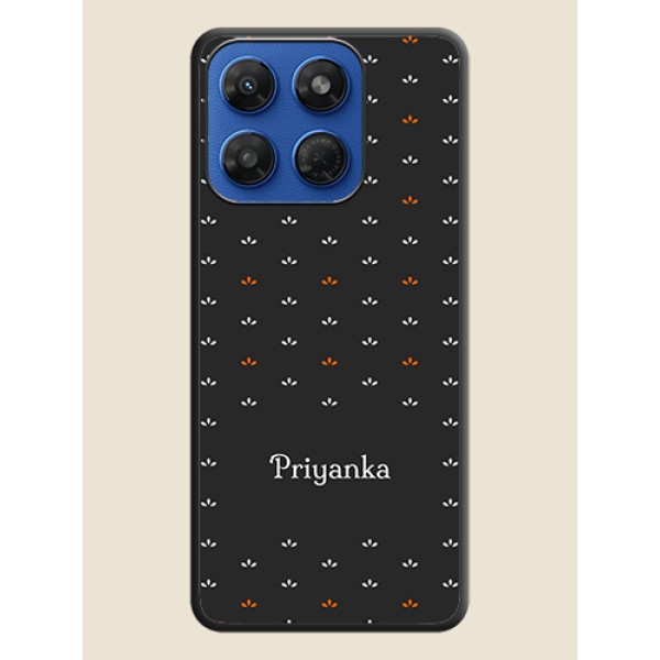 Simple Pattern With Custom Text On Space Black Custom Soft Matte Mobile Back Cover - Motorola G37 5G Simple Pattern With Custom Text On Space Black Custom Soft Matte Mobile Back Cover - Motorola G37 5G