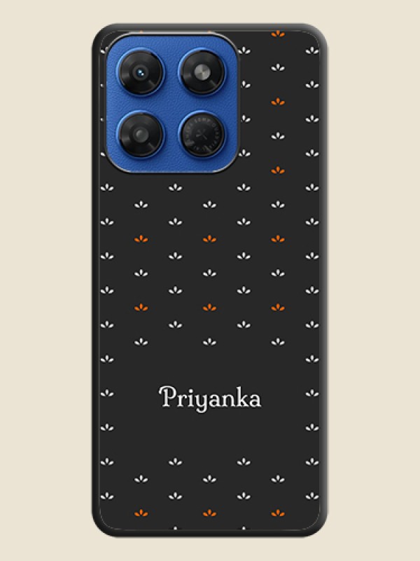 Simple Pattern With Custom Text On Space Black Custom Soft Matte Mobile Back Cover - Motorola G37 5G