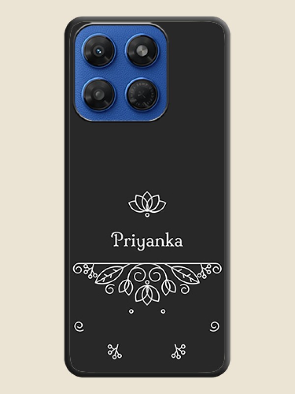 Lotus Garden Custom Text On Space Black Custom Soft Matte Mobile Back Cover - Motorola G37 5G