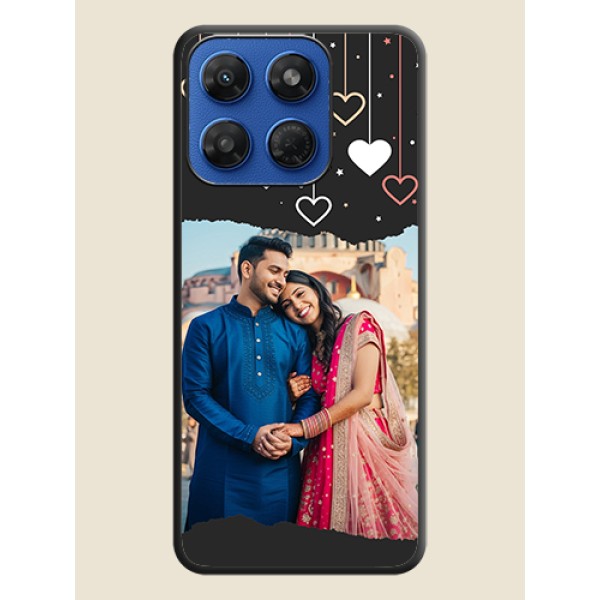 Love Hangings with Splash Wave Picture On Space Black Custom Soft Matte Mobile Back Cover - Motorola G37 Power 5G Love Hangings with Splash Wave Picture On Space Black Custom Soft Matte Mobile Back Cover - Motorola G37 Power 5G