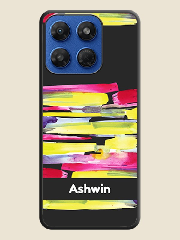 Brush Coloured On Space Black Custom Soft Matte Mobile Back Cover - Motorola G37 Power 5G