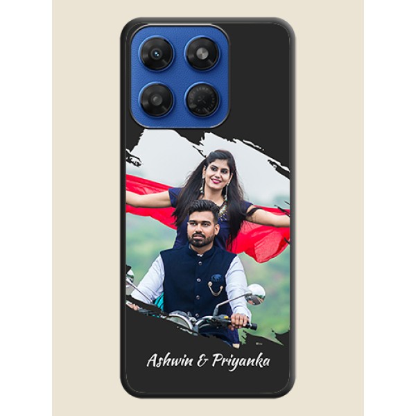 Grunge Brush Strokes on Photo On Space Black Custom Soft Matte Mobile Back Cover - Motorola G37 Power 5G Grunge Brush Strokes on Photo On Space Black Custom Soft Matte Mobile Back Cover - Motorola G37 Power 5G