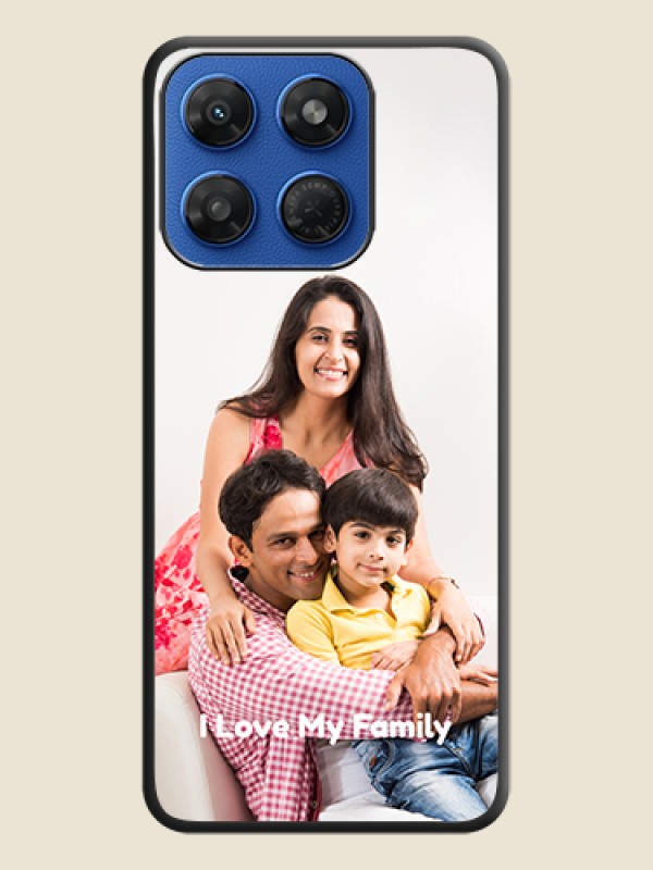 Full Single Pic Upload With Text On Space Black Custom Soft Matte Mobile Back Cover - Motorola G37 Power 5G