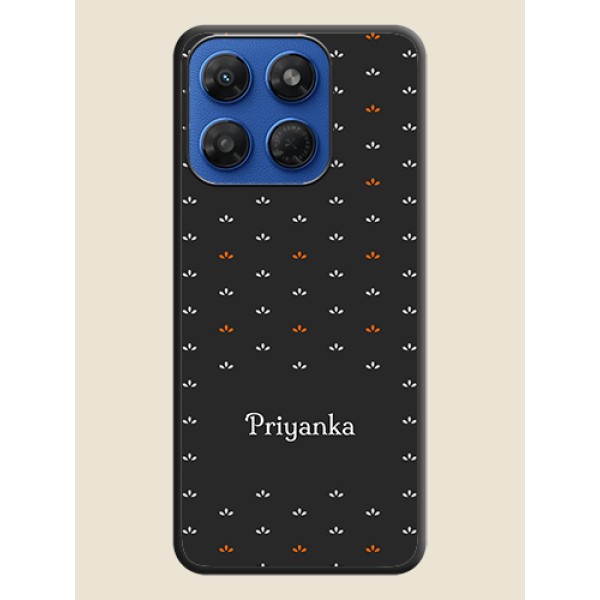 Simple Pattern With Custom Text On Space Black Custom Soft Matte Mobile Back Cover - Motorola G37 Power 5G Simple Pattern With Custom Text On Space Black Custom Soft Matte Mobile Back Cover - Motorola G37 Power 5G
