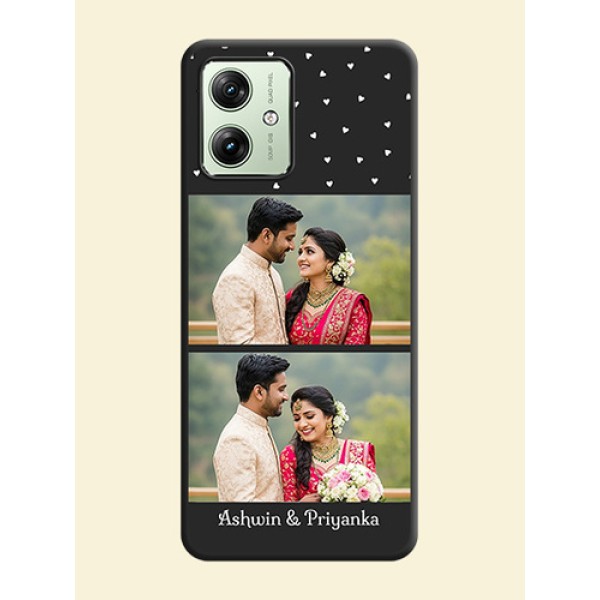 Miniature Love Symbols with Name On Space Black Custom Soft Matte Mobile Back Cover - Motorola G54 5G Miniature Love Symbols with Name On Space Black Custom Soft Matte Mobile Back Cover - Motorola G54 5G