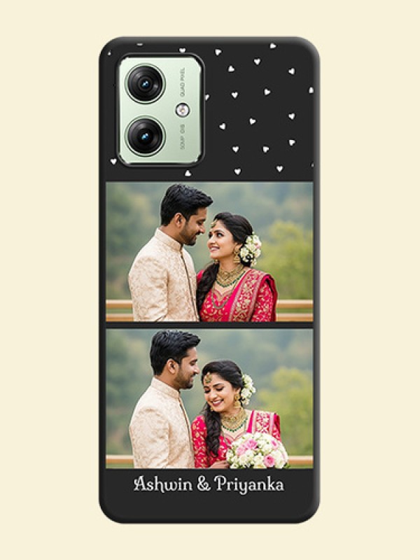 Miniature Love Symbols with Name On Space Black Custom Soft Matte Mobile Back Cover - Motorola G54 5G