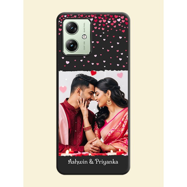 Fall in Love with Your Partner on Photo On Space Black Custom Soft Matte Mobile Back Cover - Motorola G54 5G Fall in Love with Your Partner on Photo On Space Black Custom Soft Matte Mobile Back Cover - Motorola G54 5G