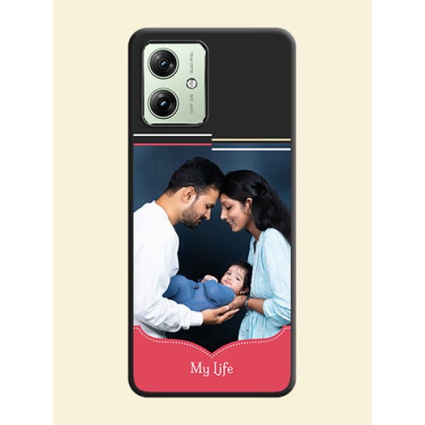 Classic Plain Design with Name On Space Black Custom Soft Matte Mobile Back Cover - Motorola G54 5G Classic Plain Design with Name On Space Black Custom Soft Matte Mobile Back Cover - Motorola G54 5G