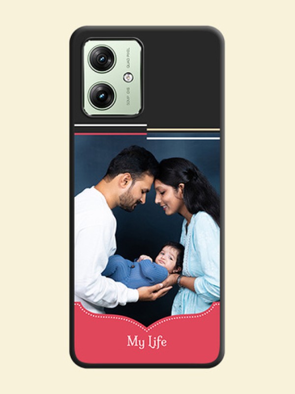 Classic Plain Design with Name On Space Black Custom Soft Matte Mobile Back Cover - Motorola G54 5G