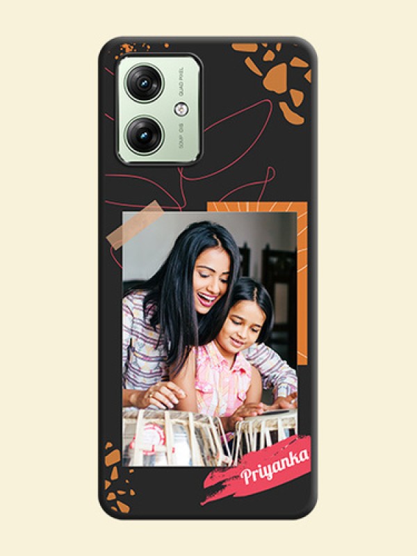 Orange Photo Frame On Space Black Custom Soft Matte Mobile Back Cover - Motorola G54 5G