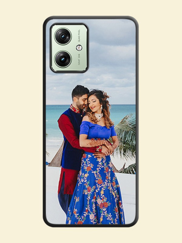 Full Single Pic Upload On Space Black Custom Soft Matte Mobile Back Cover - Motorola G54 5G