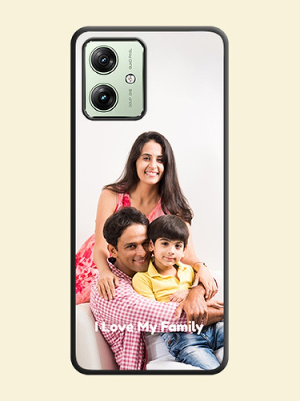 Full Single Pic Upload With Text On Space Black Custom Soft Matte Mobile Back Cover - Motorola G54 5G