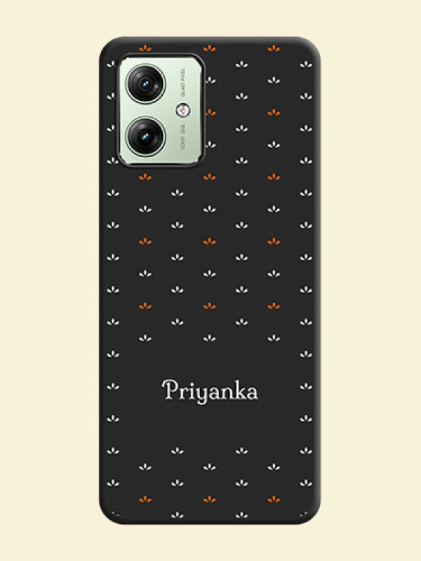Simple Pattern With Custom Text On Space Black Custom Soft Matte Mobile Back Cover - Motorola G54 5G