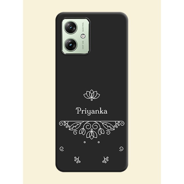 Lotus Garden Custom Text On Space Black Custom Soft Matte Mobile Back Cover - Motorola G54 5G Lotus Garden Custom Text On Space Black Custom Soft Matte Mobile Back Cover - Motorola G54 5G